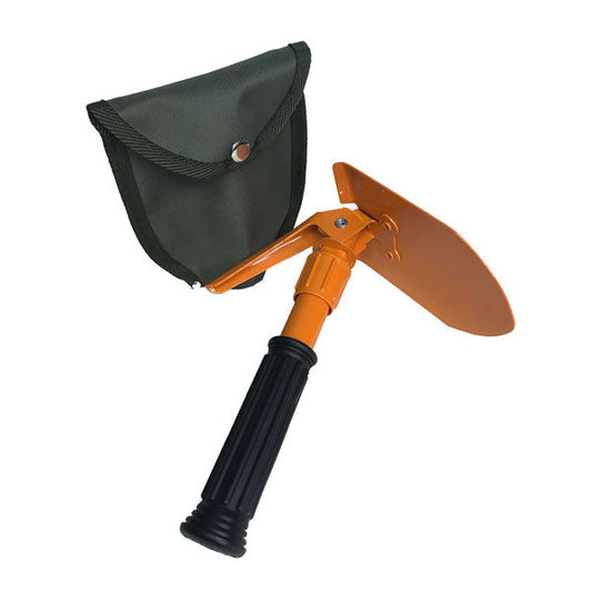 ROTHCO ORANGE MINI FOLDING PICK AND SHOVEL WITH COVER