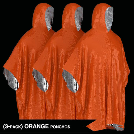 SWISS SAFE® 3PACK EMERGENCY PONCHOS & THERMAL BLANKET
