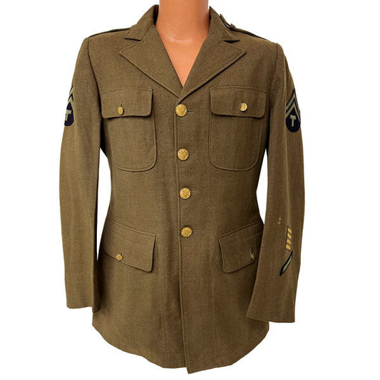 US ARMY WWII MENS OD DRESS WOOL COAT