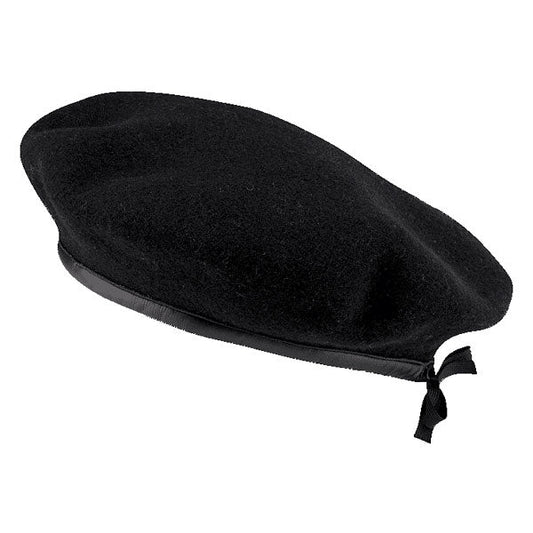 US MILITARY SURPLUS WOOL BLACK BERET WITHOUT FLASH