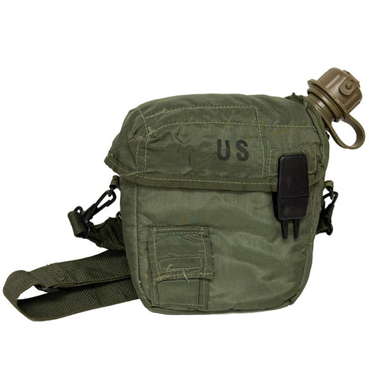 US SURPLUS 2QT OD COLLAPSIBLE CANTEEN WITH COVER & SLING