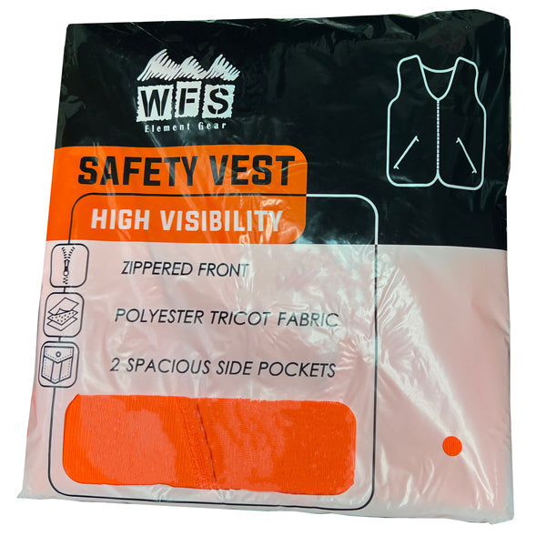 WORLD FAMOUS SPORTS® MENS BLAZE ORANGE LIGHT ZIPPERED VEST