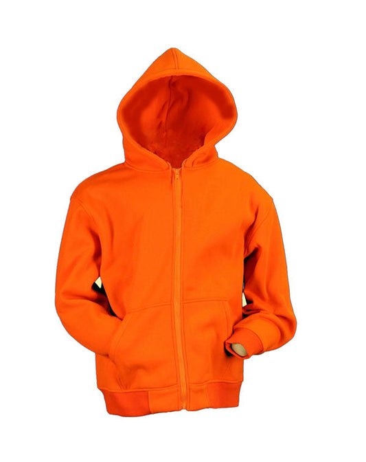 WORLD FAMOUS SPORTS® BLAZE ORANGE ZIPPERED HOODIE SWEATSHIRT