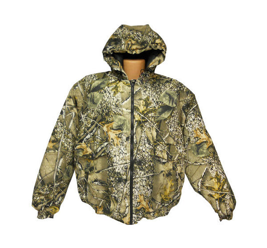 WORLD FAMOUS SPORTS® BURLY CAMO HOODED ZIPPERED JACKET
