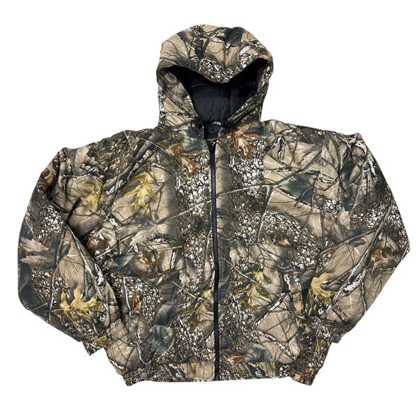 WORLD FAMOUS SPORTS® BURLY CAMO HOODED ZIPPERED JACKET