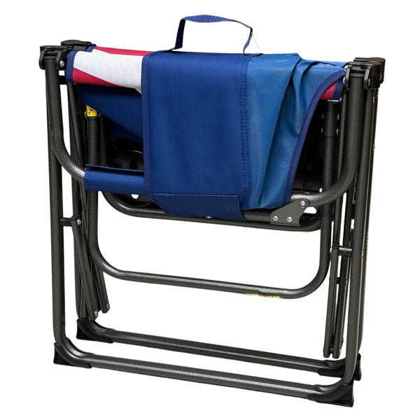 WORLD FAMOUS SPORTS®  COLLAPSIBLE DIRECTORS CHAIR WITH TABLE IN STARS AND STRIPES