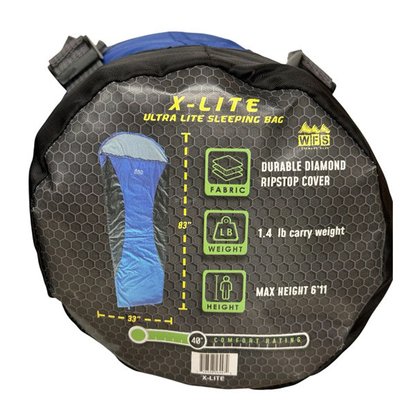 WORLD FAMOUS SPORTS®   40°F ULTRA LIGHT SLEEPING BAG