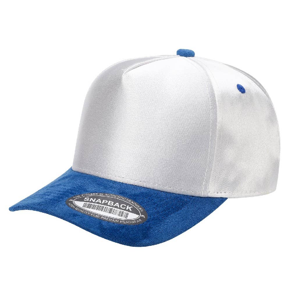 Satin Snapback Cap with Suede Bill